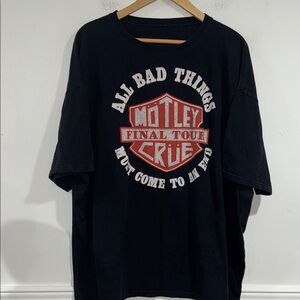 Motley Crue tee Tour T-Shirt tag removed 3x band tee shirt sleeve 2014